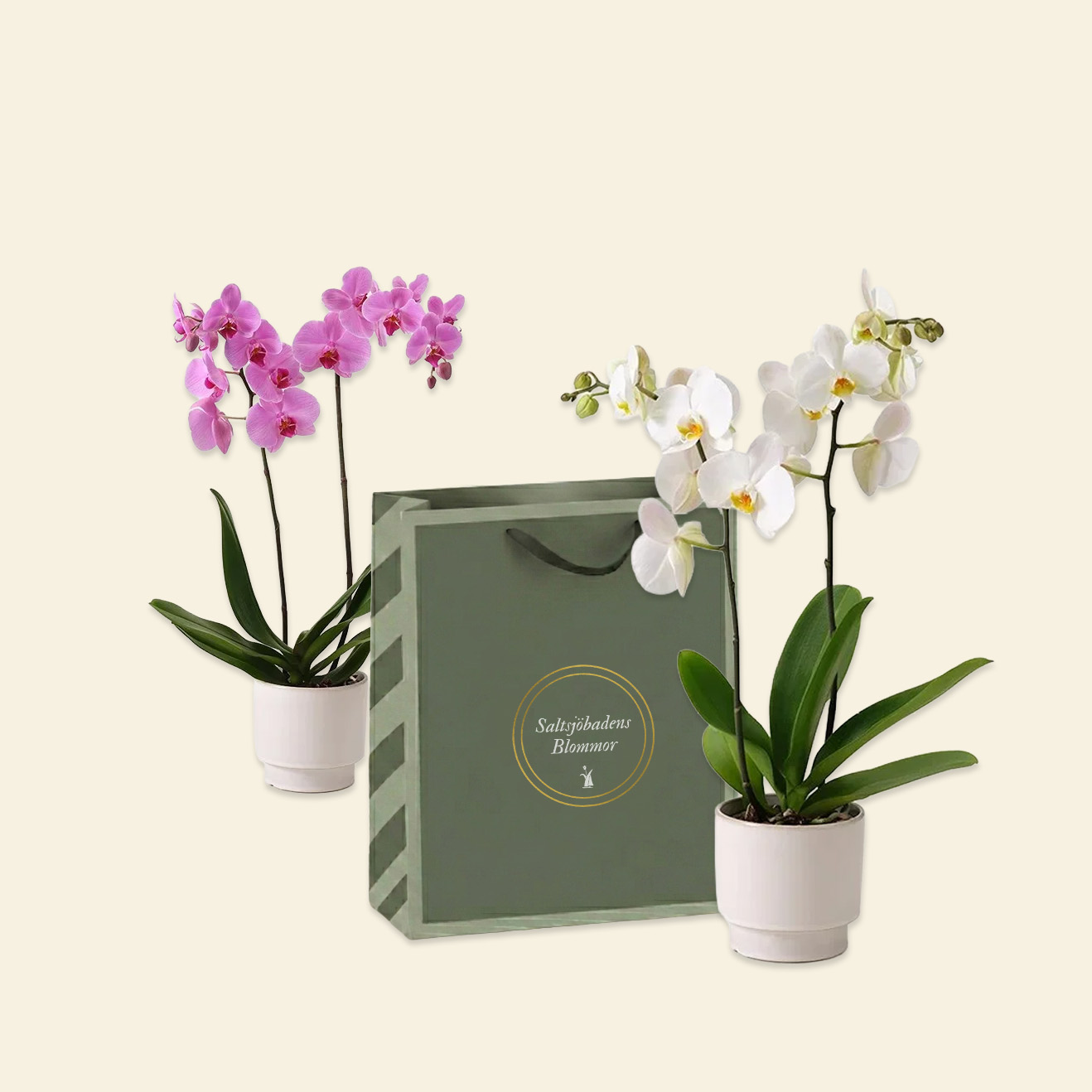 Presentpåse Orkidé - vit eller rosa